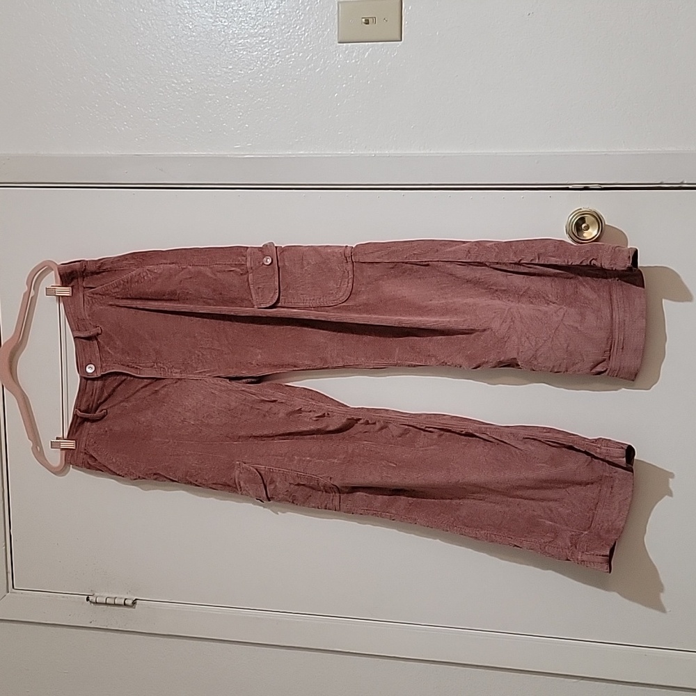 American Eagle Pink Corduroy Wide Leg Pants Size 10